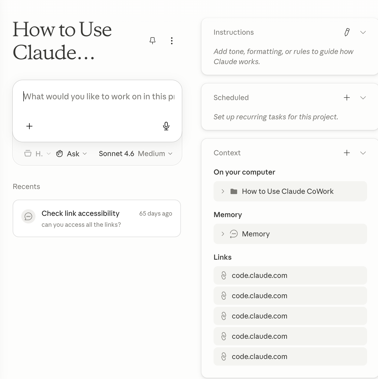 Creating a shared Chat Project
